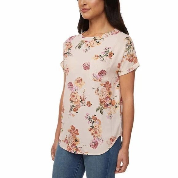 Buffalo David Bitton Ladies' Woven Short Sleeve Blouse with Pocket(Ivory, Large) - Picture 1 of 2
